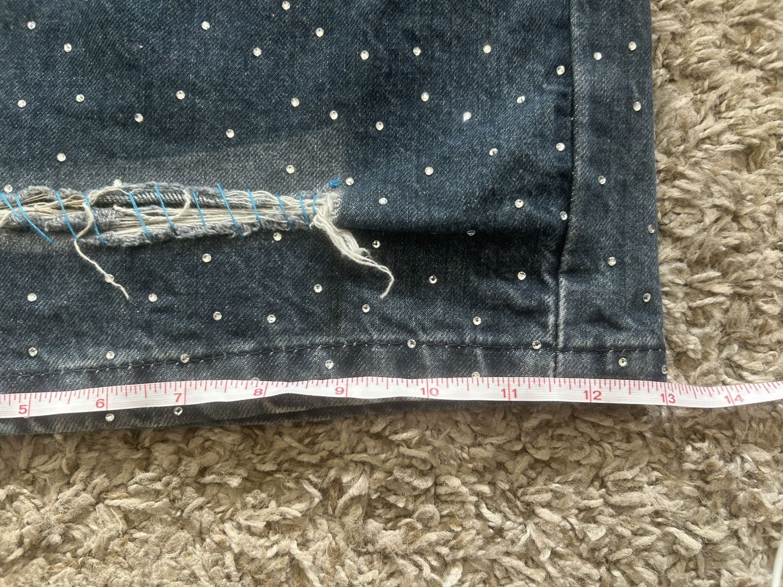 Other baggy distressed rhinestone jeans Size US 34 / EU 50 - 4 Thumbnail