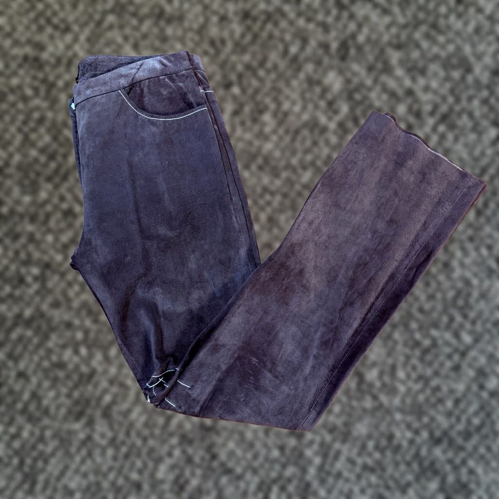 Bcbgmaxazria VINTAGE Y2K BCBGMAXAZRIA Pants 6 Suede Bootcut Western Chino Button PULL ON Inseam 32 Womens Size 24" / US 00 / IT 34 - 1 Thumbnail