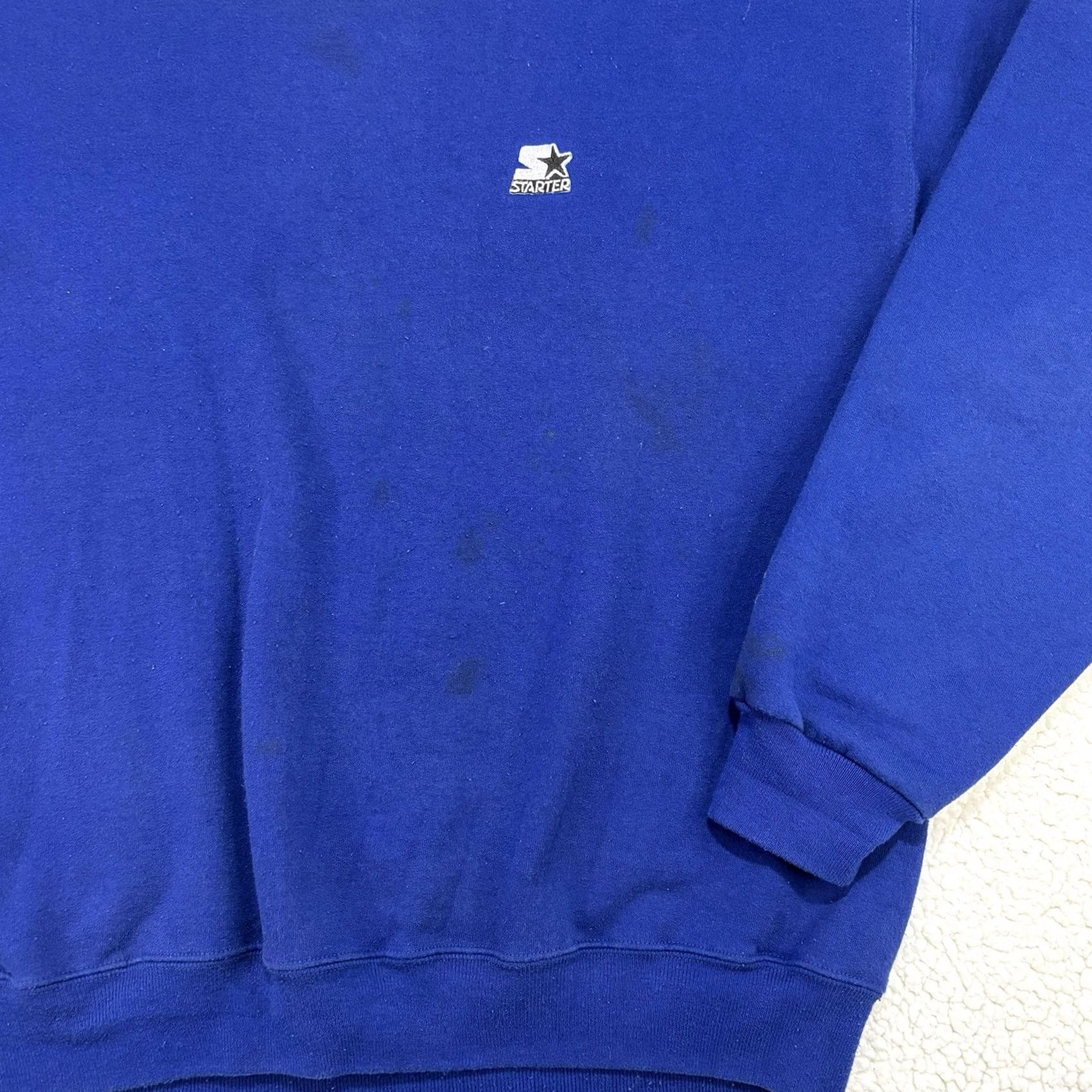 Starter VINTAGE STARTER Blue Crewneck Sweatshirt L Mens 90s Solid Essential Heavyweight Pullover Sports Size US L / EU 52-54 / 3 - 3 Thumbnail