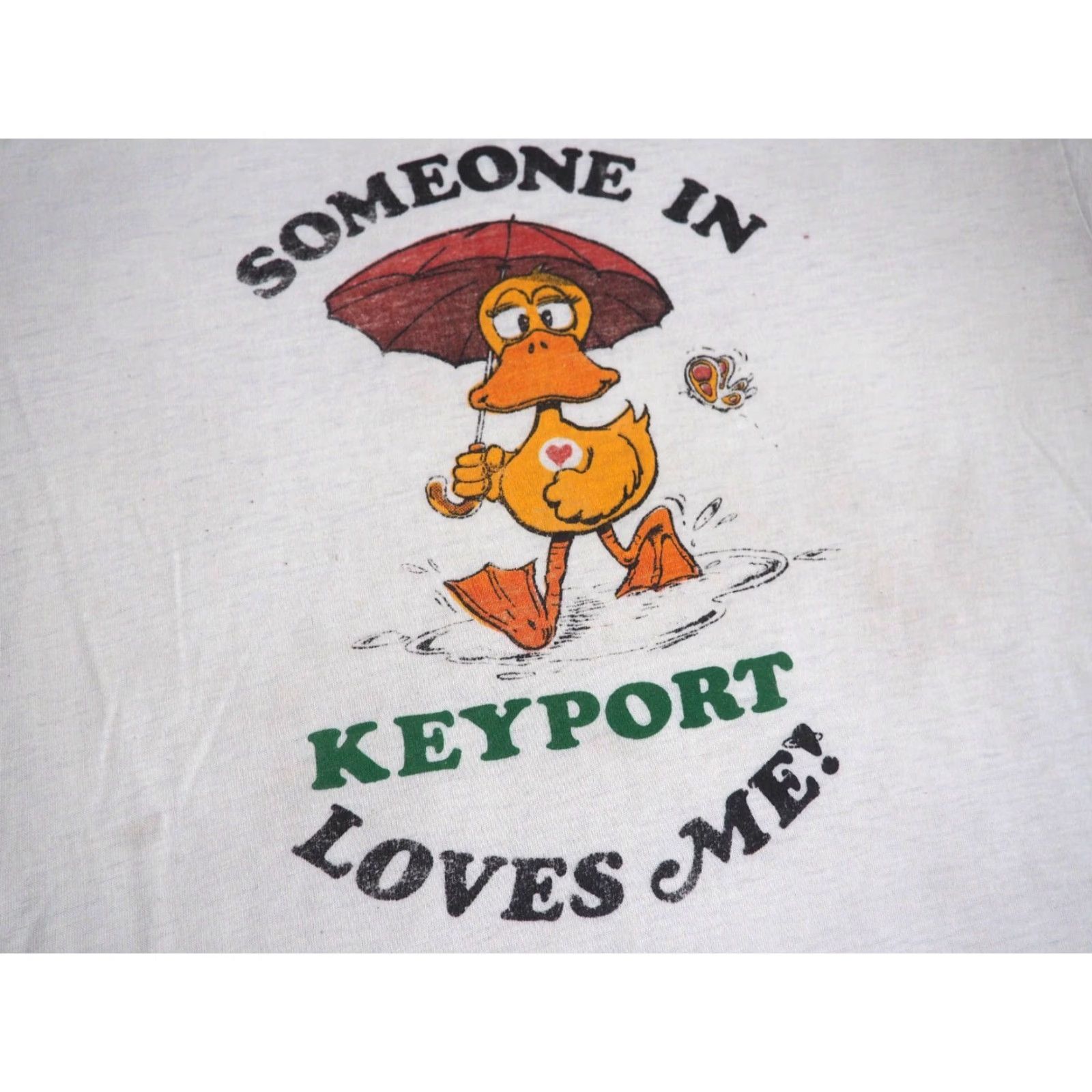 Hanes VTG 80s Hanes Tee T-Shirt M Beige Graphic Duck Travel 50/50 Cotton Blend Men Size US M / EU 48-50 / 2 - 5 Thumbnail