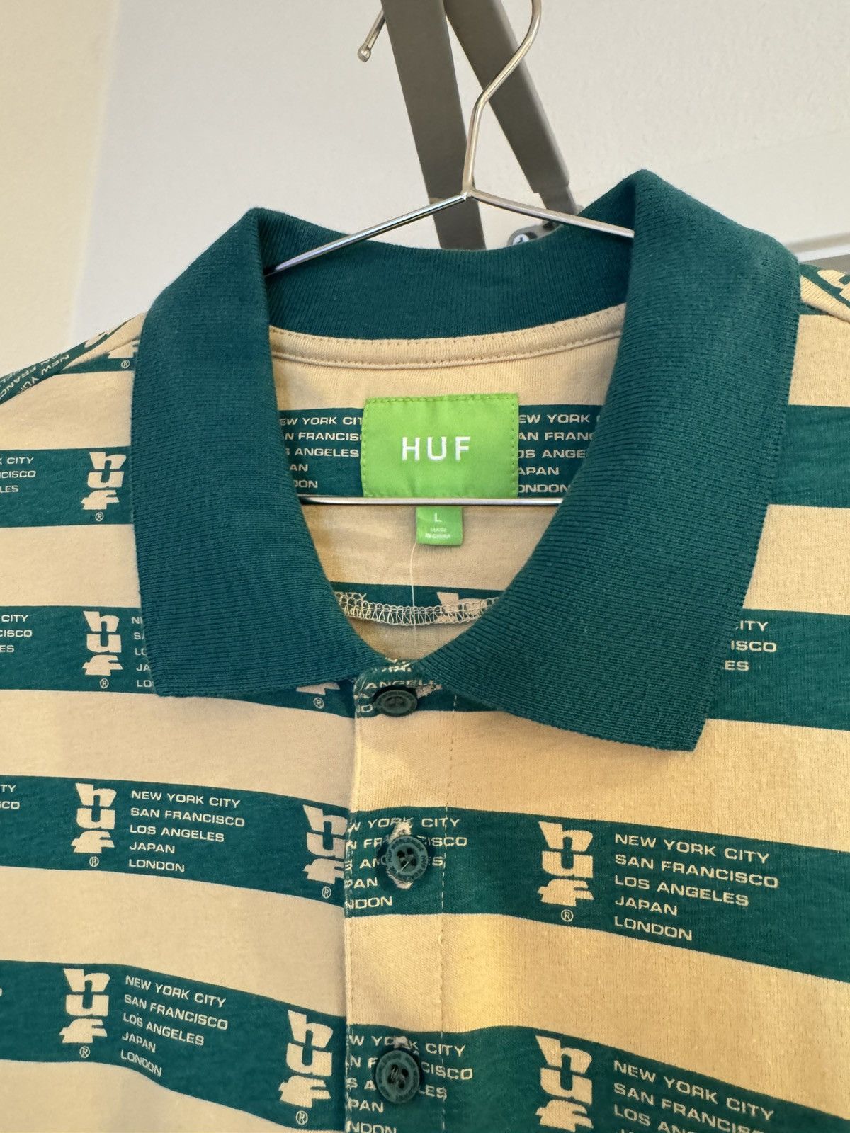 Huf Huf Stripped Polo Size US L / EU 52-54 / 3 - 2 Thumbnail