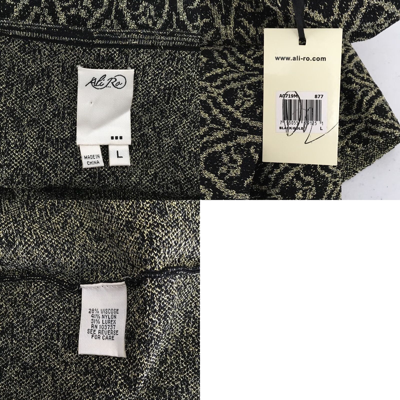 Vintage VINTAGE Ali Ro Damask Print Sleeveless A-Line Mini Dress L Gold Damask Print Size L / US 10 / IT 46 - 8 Thumbnail