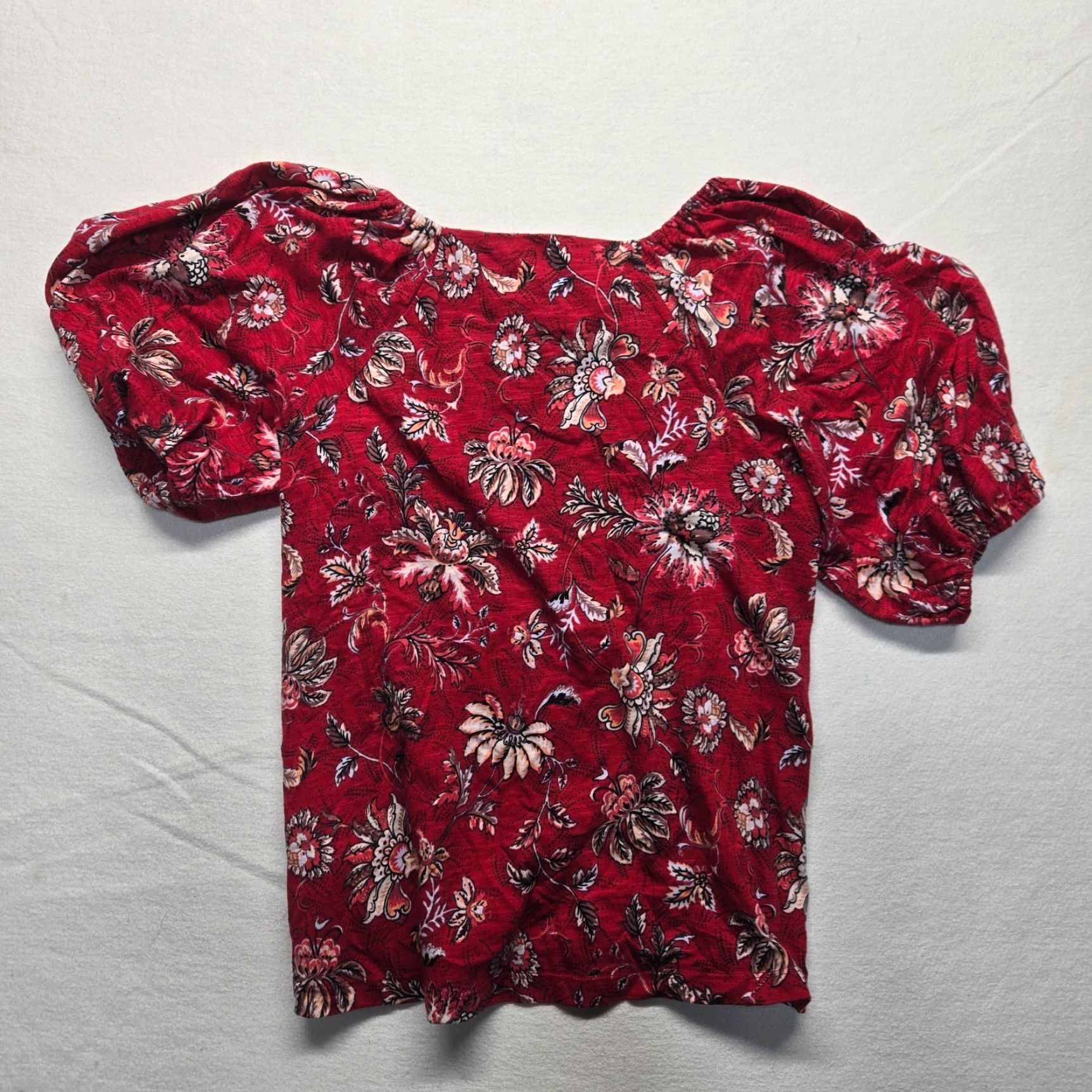 Vintage Maurices Shirt Womens Blouse Cowl Neck Cap Sleeve Red S Small Casual Office Vintage? Size S / US 4 / IT 40 - 6 Thumbnail