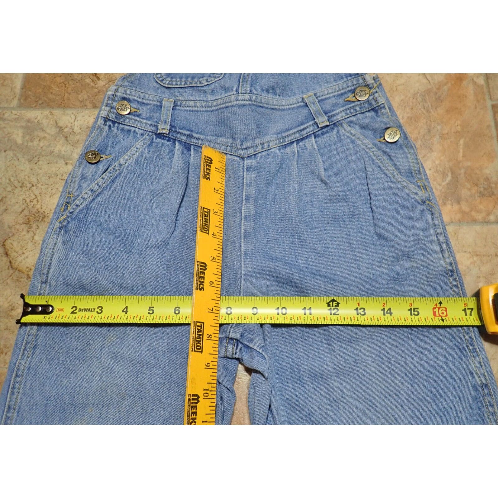 Vintage VINTAGE JET SET BLUE PLEATED DENIM OVERALLS ROMPER GIRLS SZ 26x21 Size US 26 / EU 42 - 7 Thumbnail
