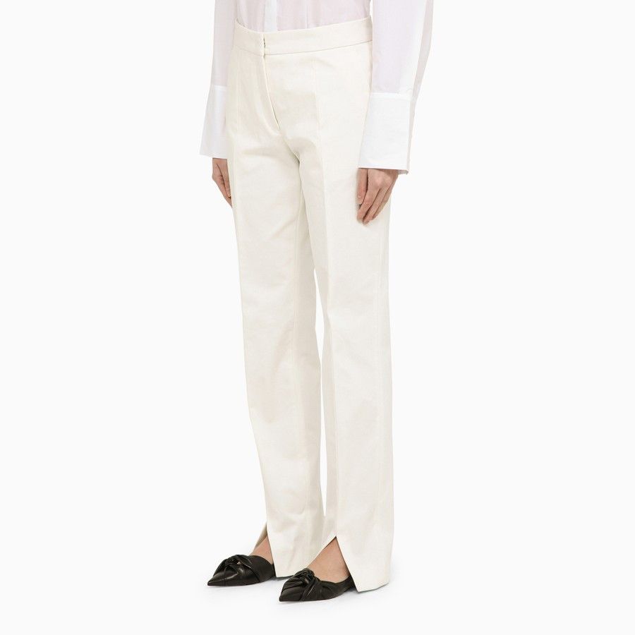 Jil Sander o1d2blof0824 Cotton Trousers in White Size 25" / US 0 / IT 36 - 3 Thumbnail