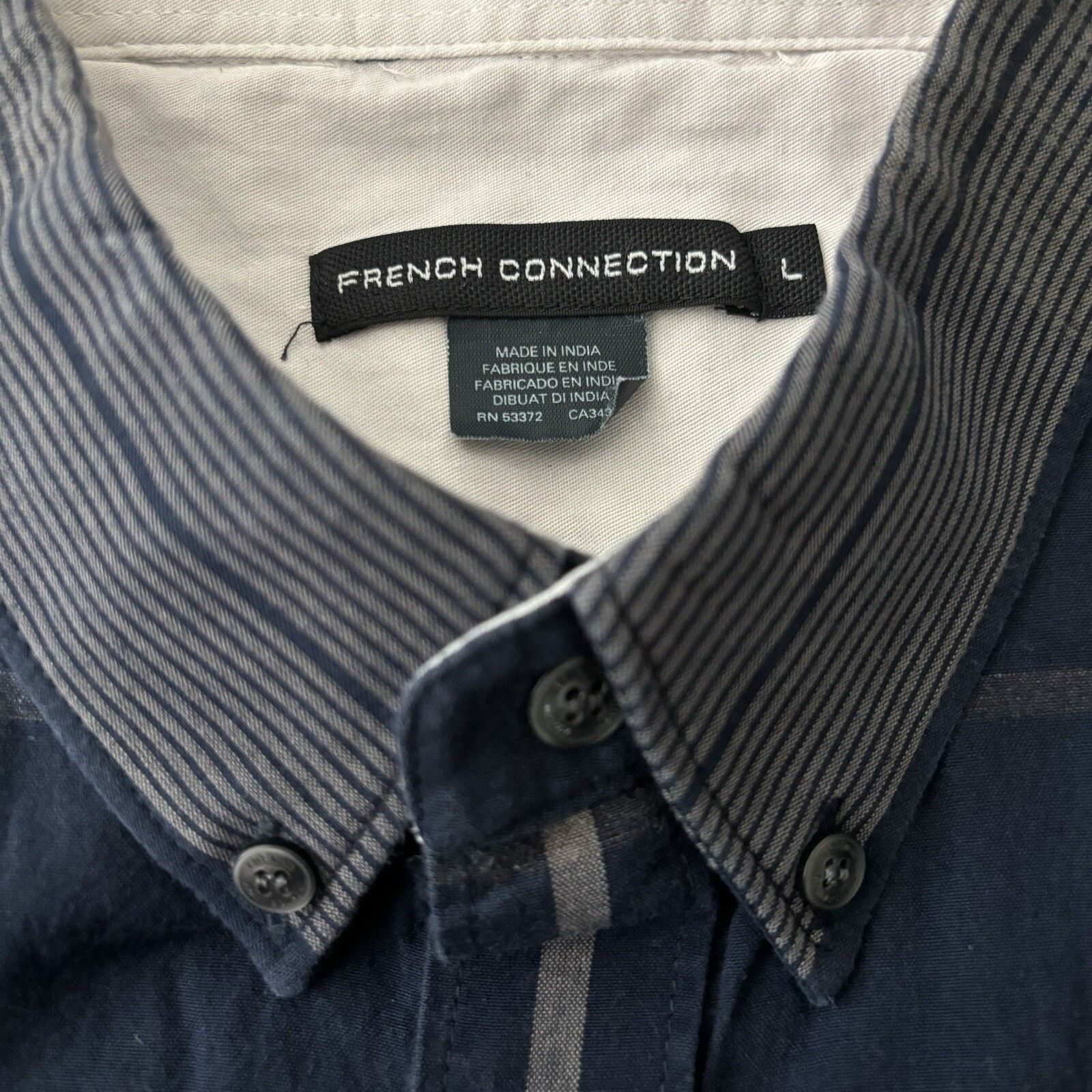 French Connection French Connection Men’s Large Blue Grey Plaid Button Shirt Size US L / EU 52-54 / 3 - 4 Thumbnail