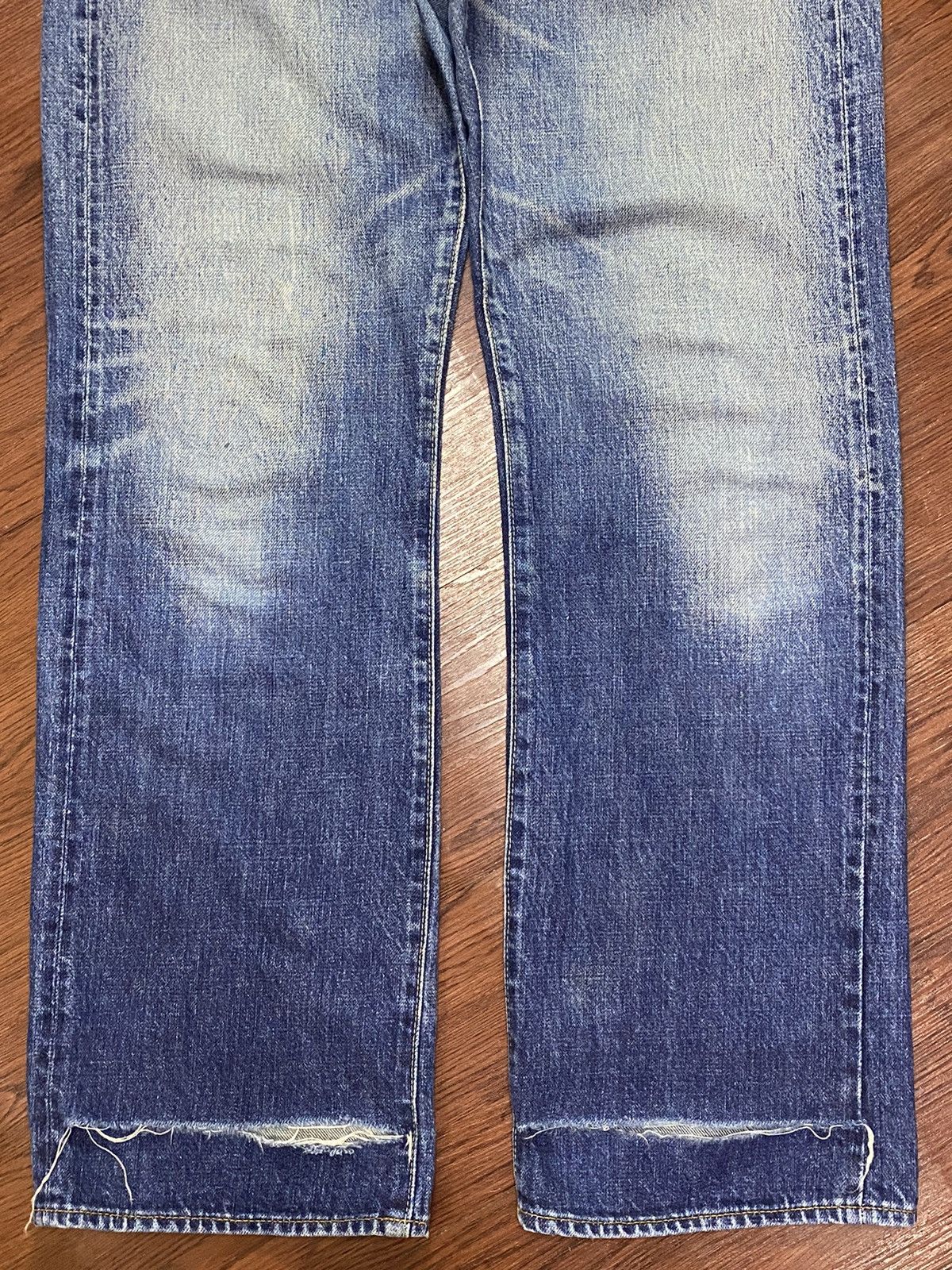 Vintage Vtg Japanese Denim Dungaree Selvedge Faded Wash Loose Jeans Size US 31 - 9 Thumbnail