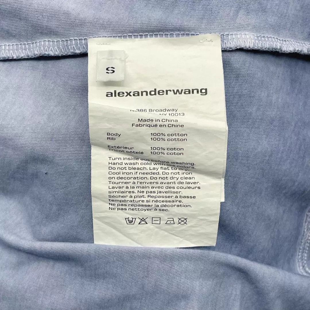 Alexander Wang Alexander Wang Mist Blue Crystal Logo Tee S Size US S / EU 44-46 / 1 - 6 Thumbnail