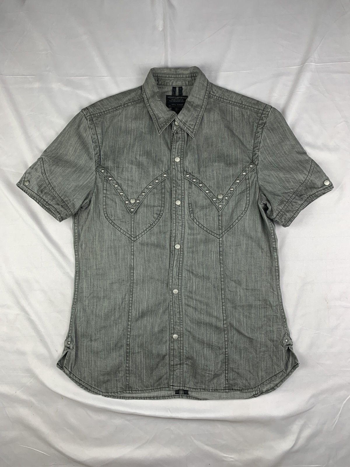 Nicole Club 2000s Nicole Club For Men Studded Goth Heavy Jeans Shirt Size US M / EU 48-50 / 2 - 1 Thumbnail