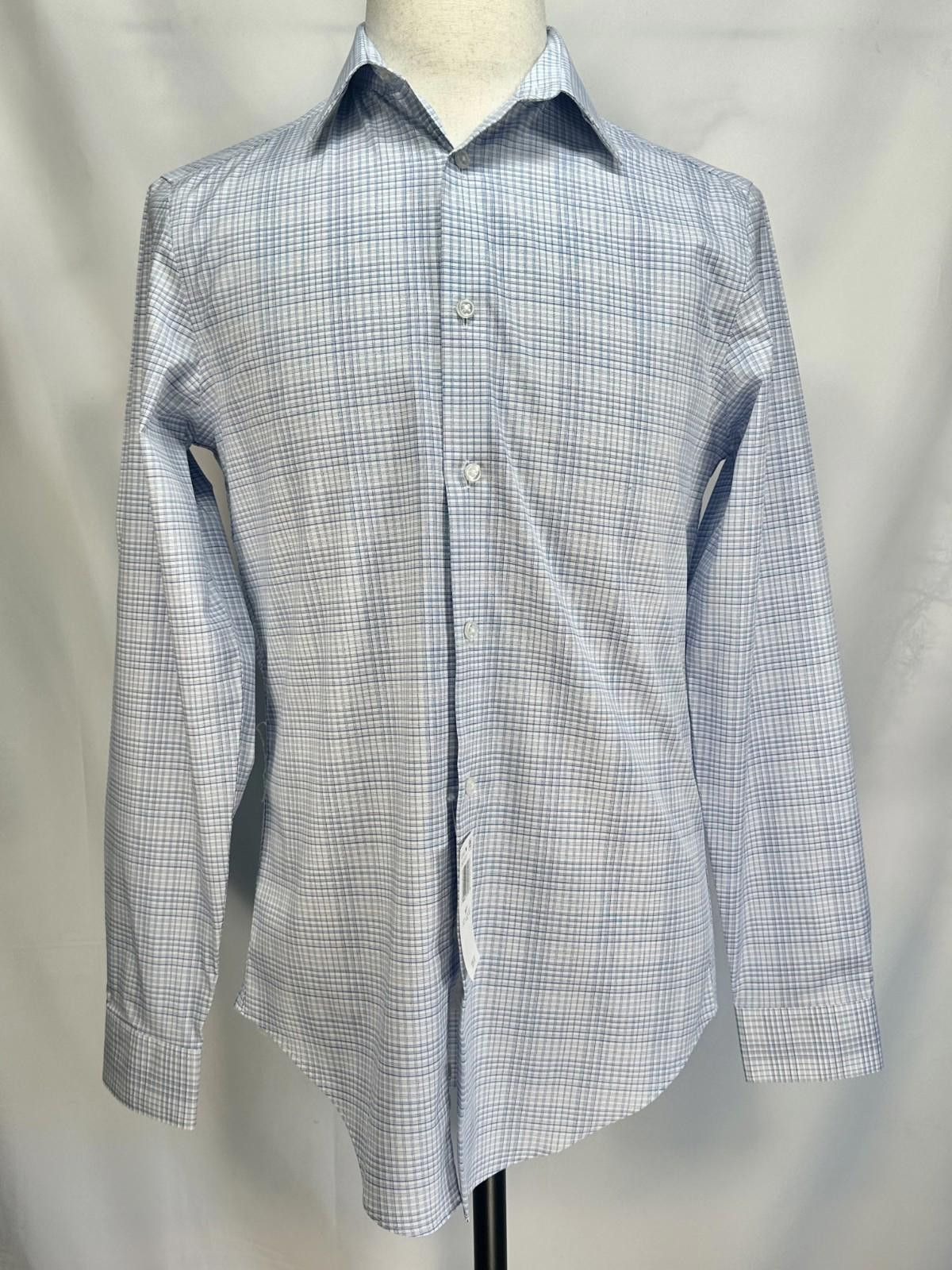 Calvin Klein Calvin Klein Blue Checked Slim Fit Stretch Button Down S Size US S / EU 44-46 / 1 - 1 Thumbnail
