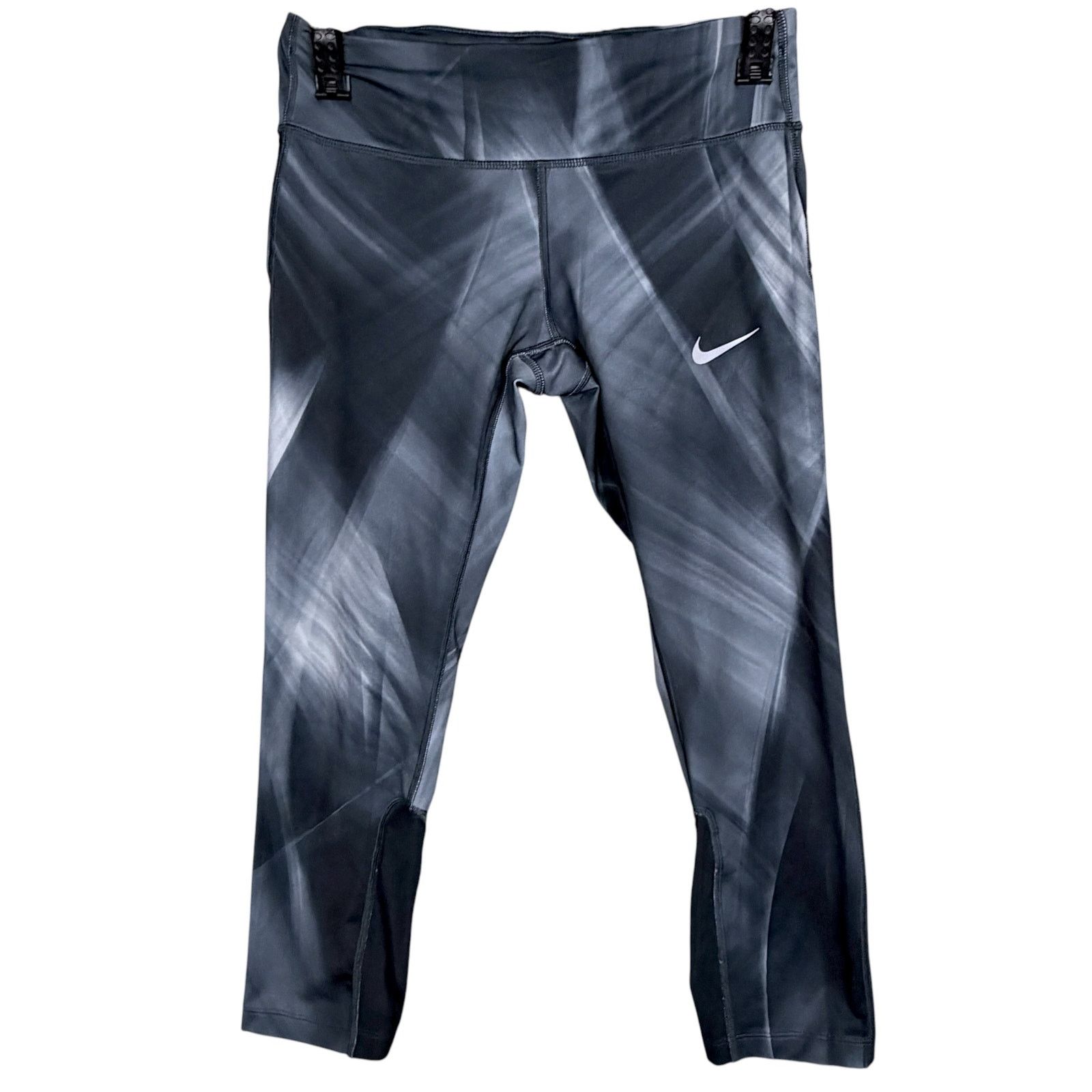 Nike Nike Dri-Fit Black Abstract Women's Small Cropped Running Size 27" / US 4 / IT 40 - 7 Thumbnail