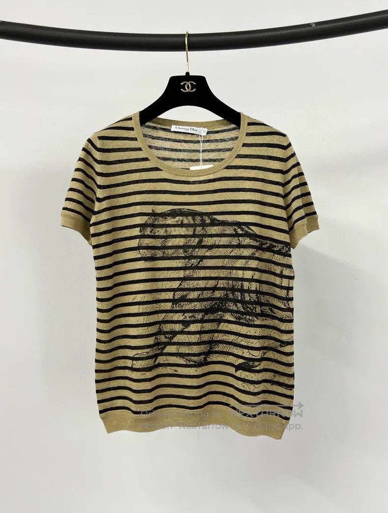 Dior Dior Zoo printed striped short-sleeved T-shirt Size XXS / US 00 / IT 34 - 1 Thumbnail