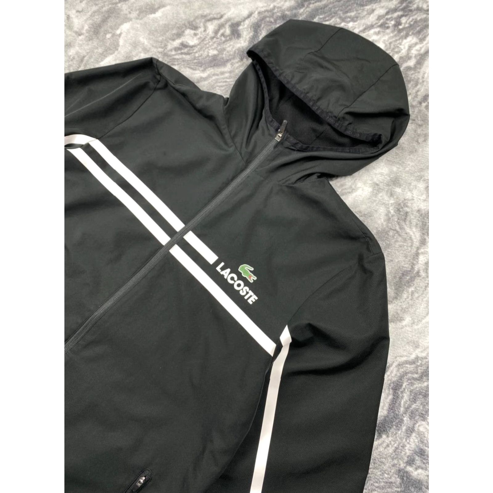 Lacoste Lacoste Sport Hooded Jacket Windbreaker Men XL Black Size US XL / EU 56 / 4 - 2 Thumbnail