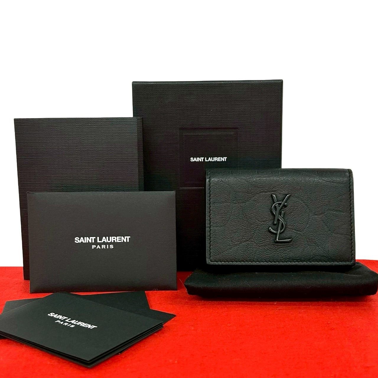 Yves Saint Laurent Yves Saint Laurent Saint Laurent Paris Leather Trifold Wallet Leather Short Wallet 59051 DUTY FREE for USA Size ONE SIZE - 1 Thumbnail