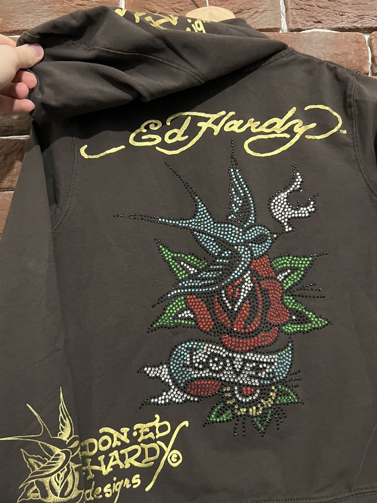 Christian Audigier Vintage Y2K Ed Hardy Flowers Burd Ch. Audigier Zip hoodie Size S / US 4 / IT 40 - 6 Thumbnail