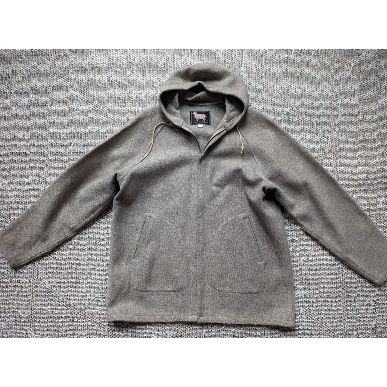Vintage VINTAGE Woolrich Hoodie Jacket Mens M Gray Wool Hooded Full Zip 1950s 1960s Fleck Woolwear Size US M / EU 48-50 / 2 - 2 Thumbnail