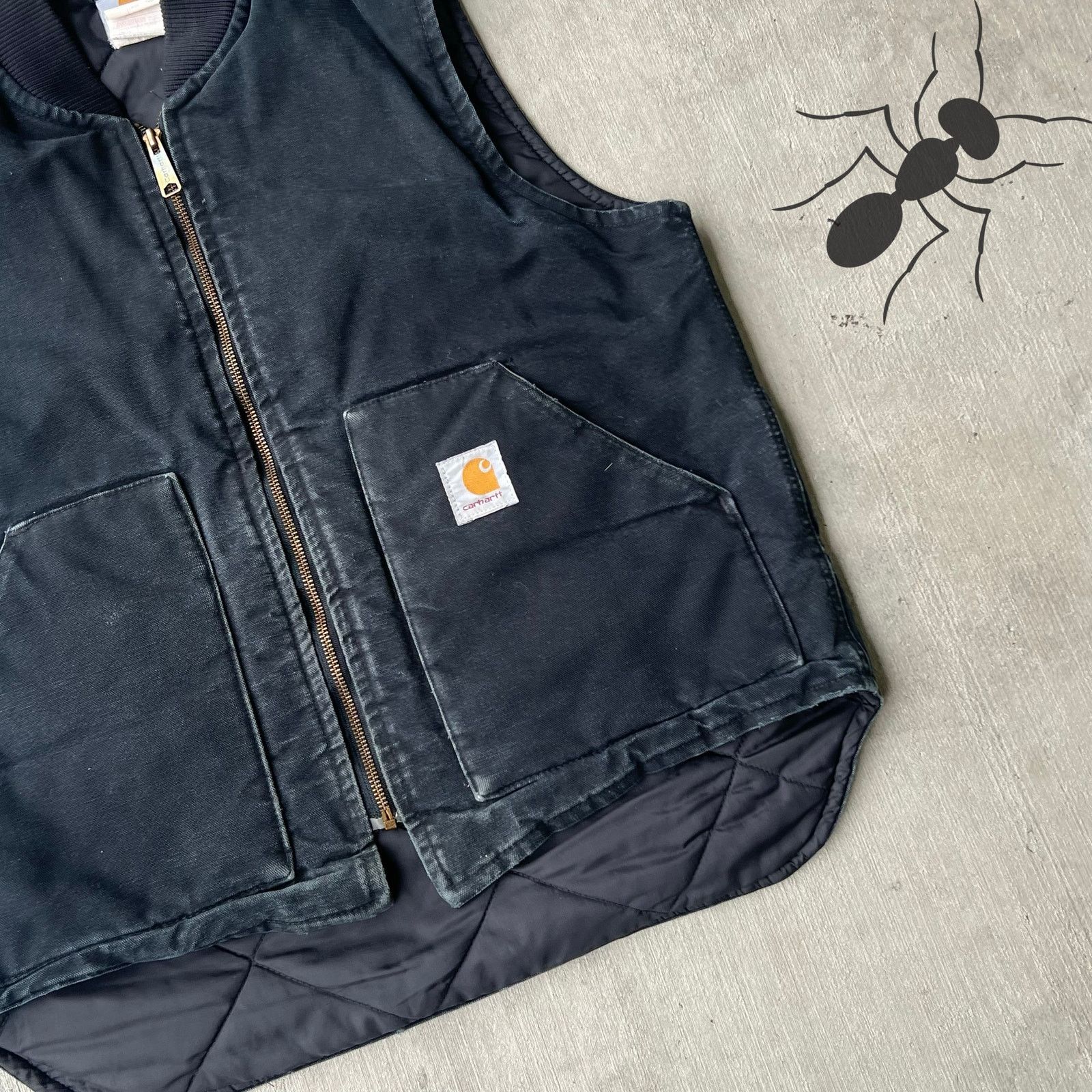 Carhartt × Vintage Carhartt V01 BLK faded black work wear vest Size US L / EU 52-54 / 3 - 6 Thumbnail