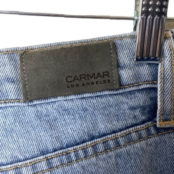 Vintage CARMAR Jeans Womens 28 High Waisted Straight Leg Distressed Crop Blue Size 28" / US 6 / IT 42 - 4 Thumbnail