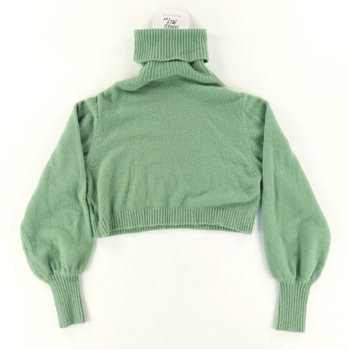 PRINCESS POLLY Princess Polly Zahara Cropped Turtleneck Green Women's 0 Shirt Sweater Adult Women Size 0 Crew Neck Long Sleeve Solid Vintage No Women Size XS / US 0-2 / IT 36-38 - 4 Thumbnail