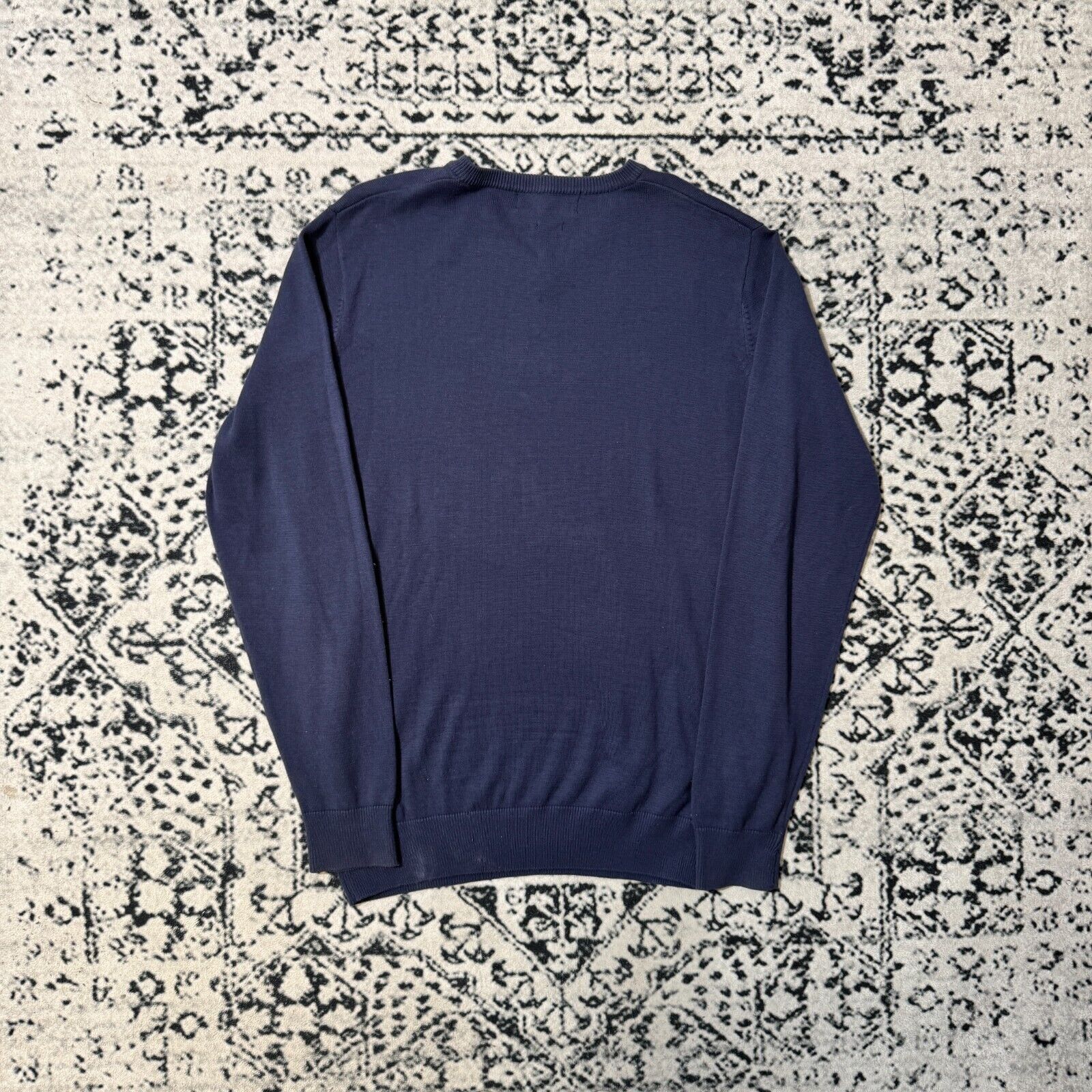 Ralph Lauren × Vintage Vintage Ralph Lauren Navy Blue Cotton Sweater Size XL V-Neck Size US XL / EU 56 / 4 - 7 Thumbnail