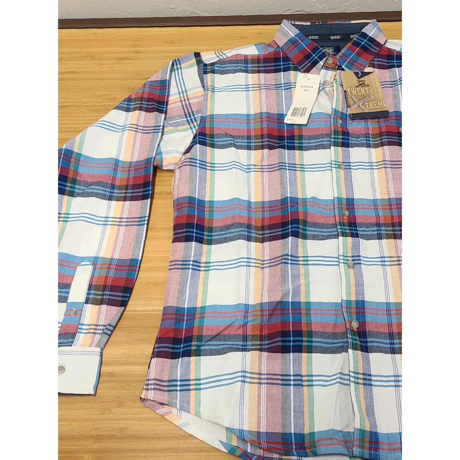 Wrangler Wrangler 20X Shirt Women's 2XL Blue Plaid Button Up Long Sleeve Western Twenty X Size XXL / US 16-18 / IT 52-54 - 3 Thumbnail