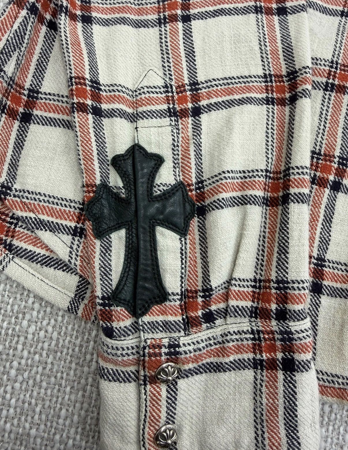Chrome Hearts Chrome Hearts Beige & Red Plaid Shirt Jacket Size US M / EU 48-50 / 2 - 2 Thumbnail