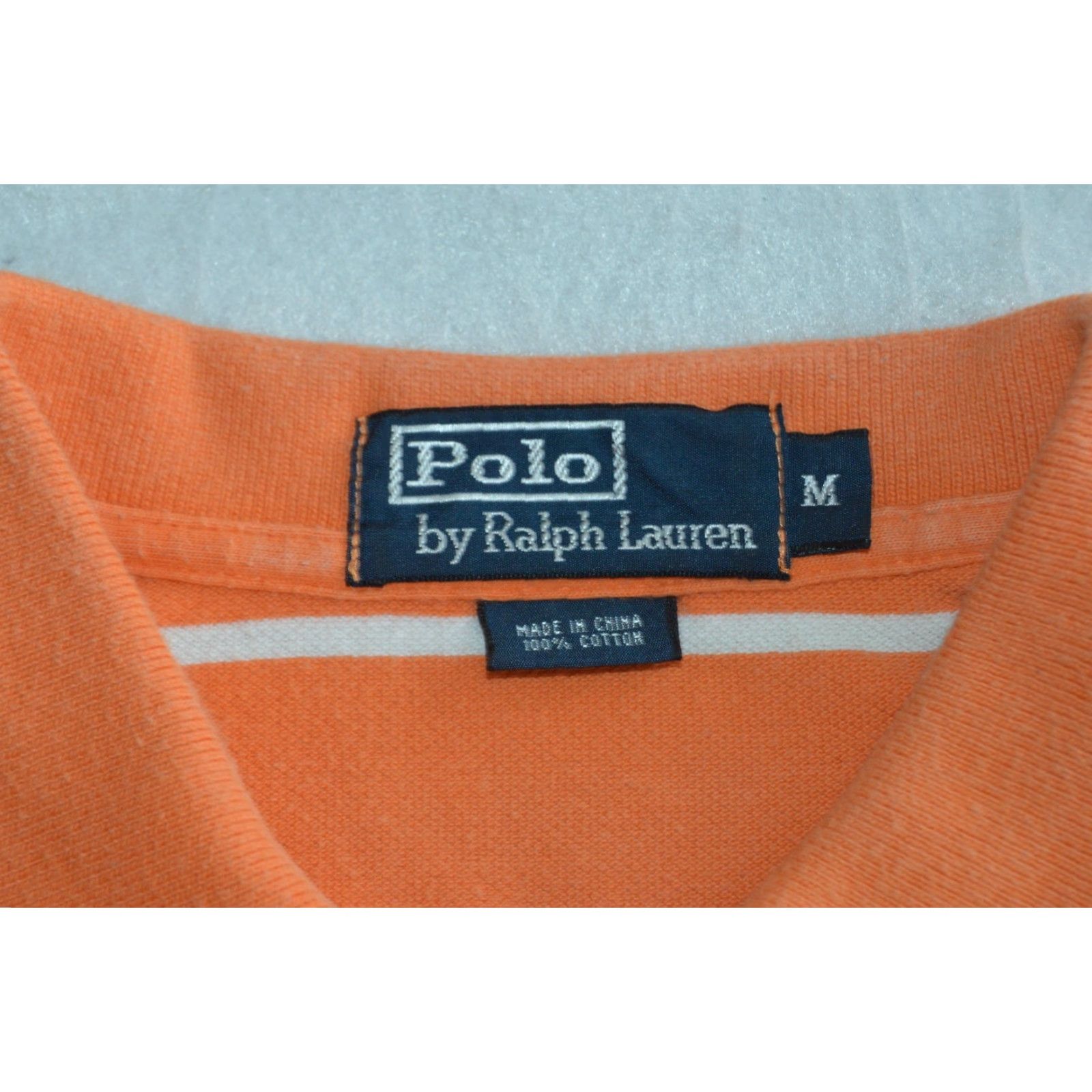 Polo Ralph Lauren VTG Polo Ralph Lauren Men's Polo SS Shirt Orange Stripe SZ M Shirt Regular 100% Cotton Embroidered Pony Logo Classic Striped All Seasons Mens Size US M / EU 48-50 / 2 - 4 Thumbnail