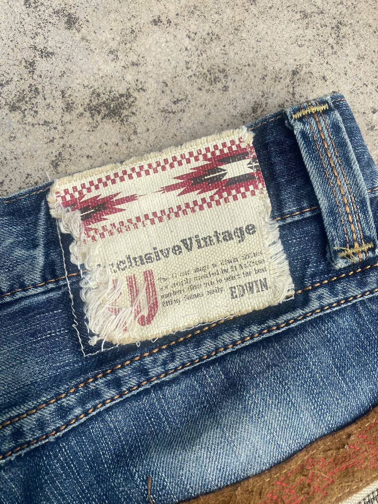 Edwin × Japanese Brand × Vintage Vintage y2k Edwin Faded Loose Denim Jeans Size US 36 / EU 52 - 23 Thumbnail