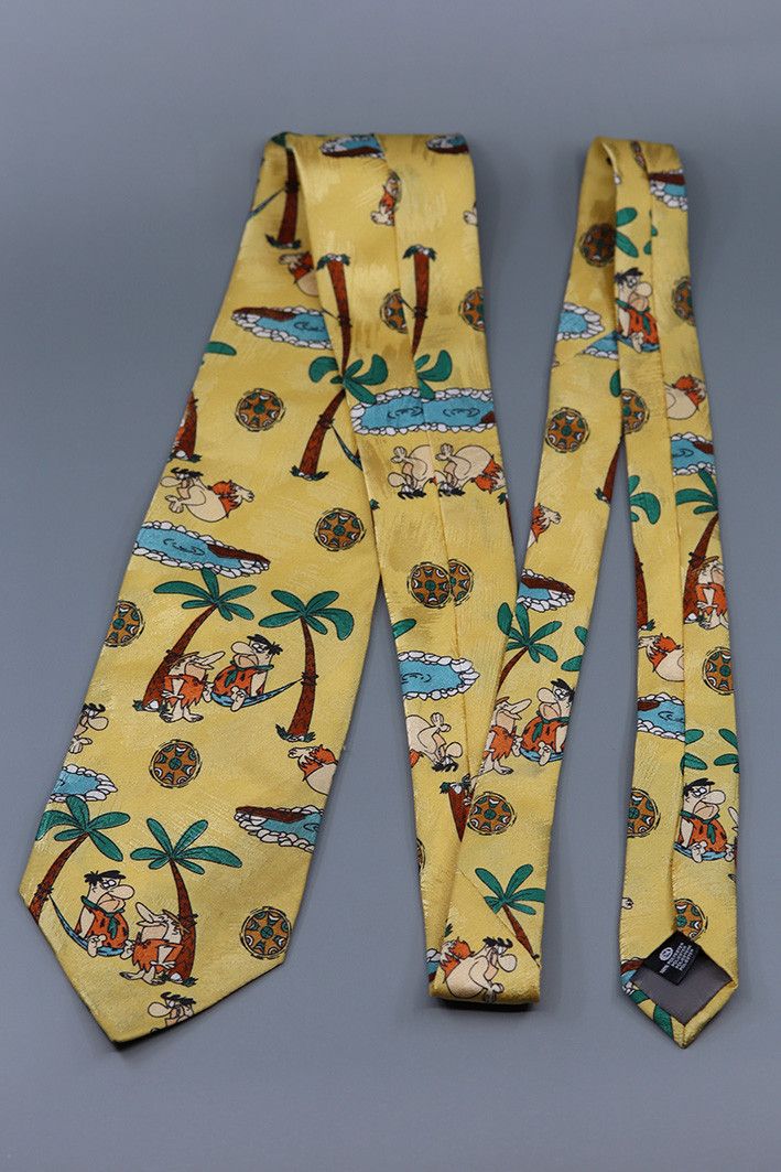 C&A Vintage The Flintstones Novelty Tie – Fred & Barney Design Size ONE SIZE - 8 Thumbnail