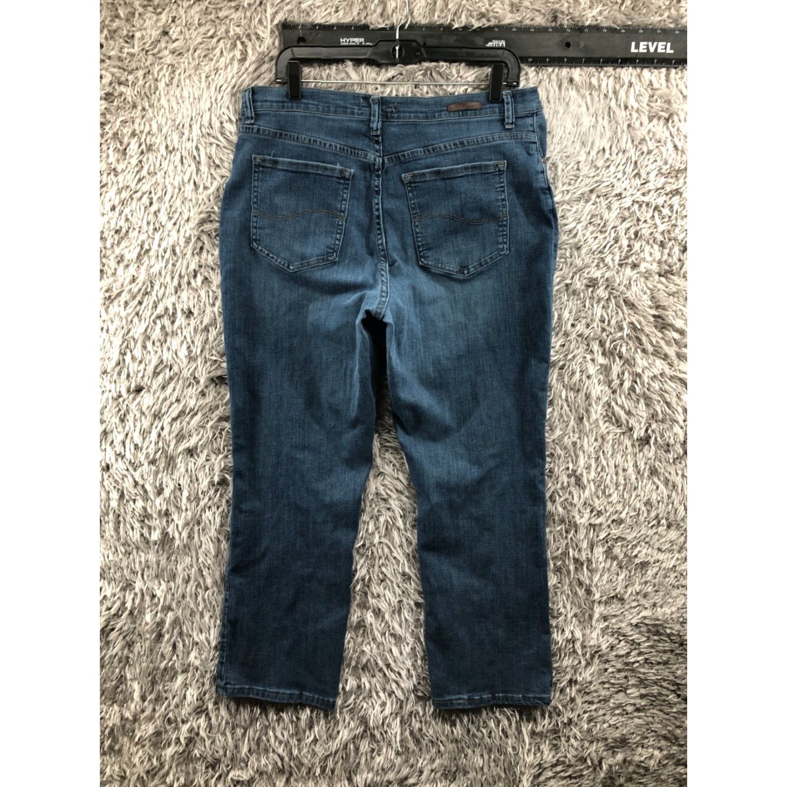 Lee Lee Jeans Relaxed Straight Womens 14 Short Blue Medium Wash Denim 5-Pocket Classic Fit Modern Series Mens? Size 36" / US 14 / IT 50 - 6 Thumbnail