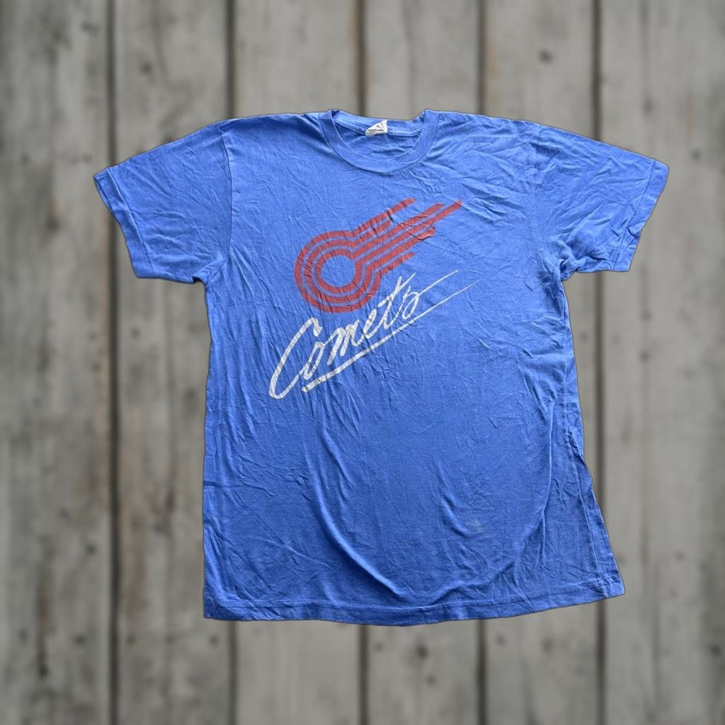 Vintage VINTAGE Charlie Hustle Shirt Mens Medium Blue Comets Graphic Made in USA Mens Medium Blue Comets Graphic T-Shirt Vintage Style Size US M / EU 48-50 / 2 - 1 Thumbnail