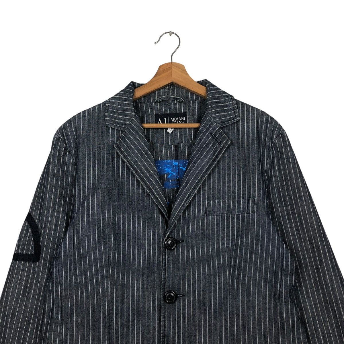 Vintage 🔥VINTAGE HICKORY CHORE WORKER JACKET ARMANI JEANS INDIGO Size US M / EU 48-50 / 2 - 5 Thumbnail