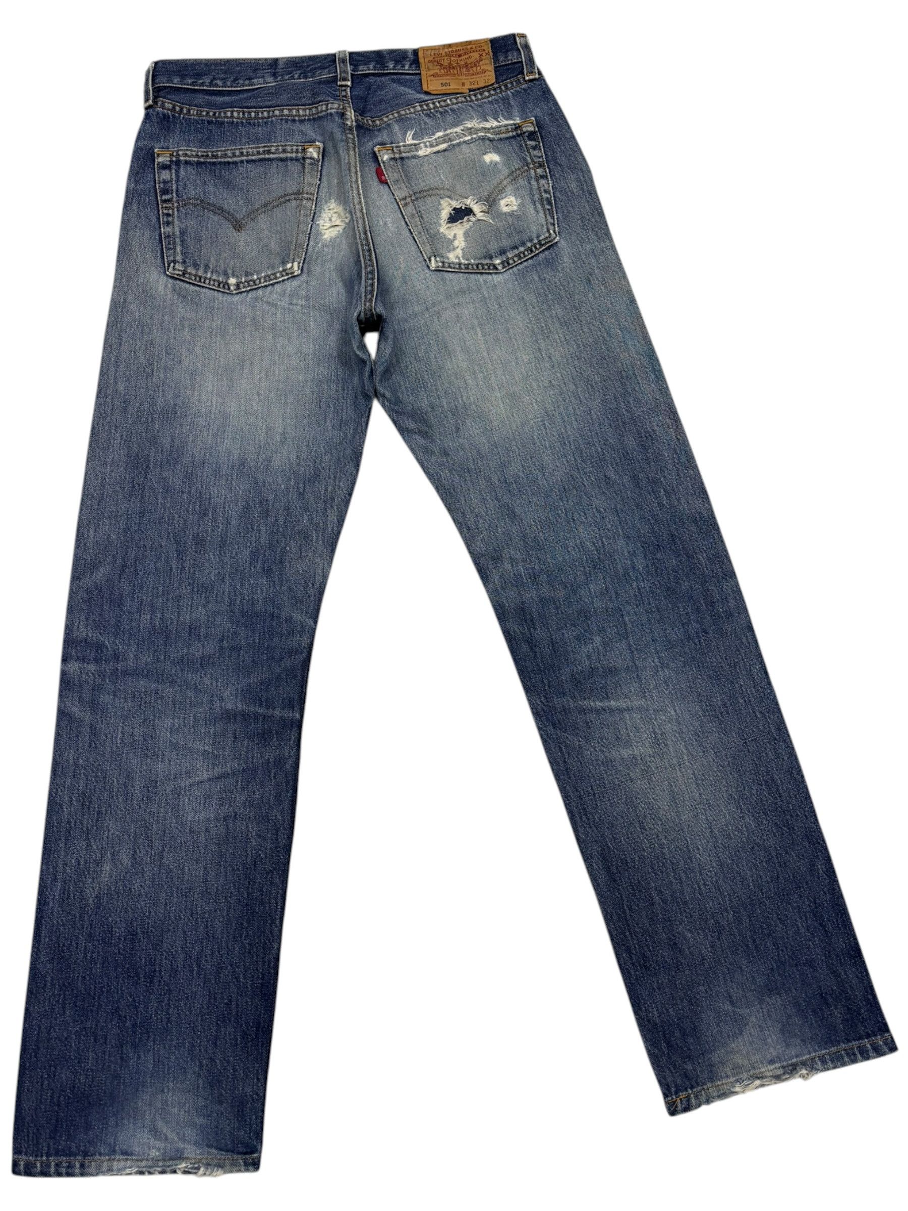 Kapital Vintage Levis 501 USA Distressed Denim Jeans Button 553 Size US 32 / EU 48 - 4 Thumbnail