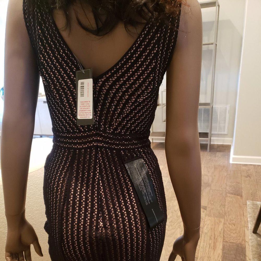 bcbg strappy bodycon dress Alessandra Gold Ring Black Maxi Dress for Evenings main image 0