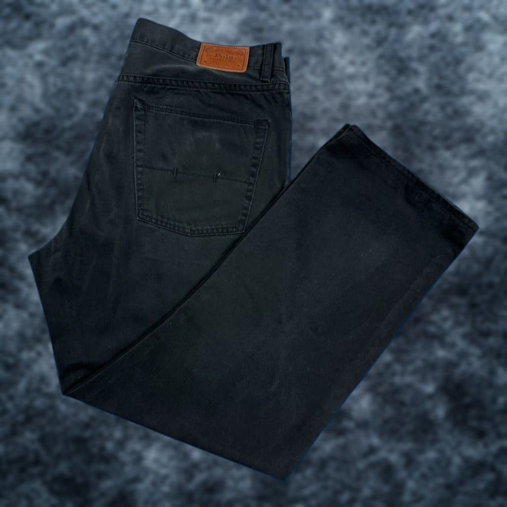 VINTAGE Polo Ralph Lauren Men's Pants 36x29 Black 5-Pocket