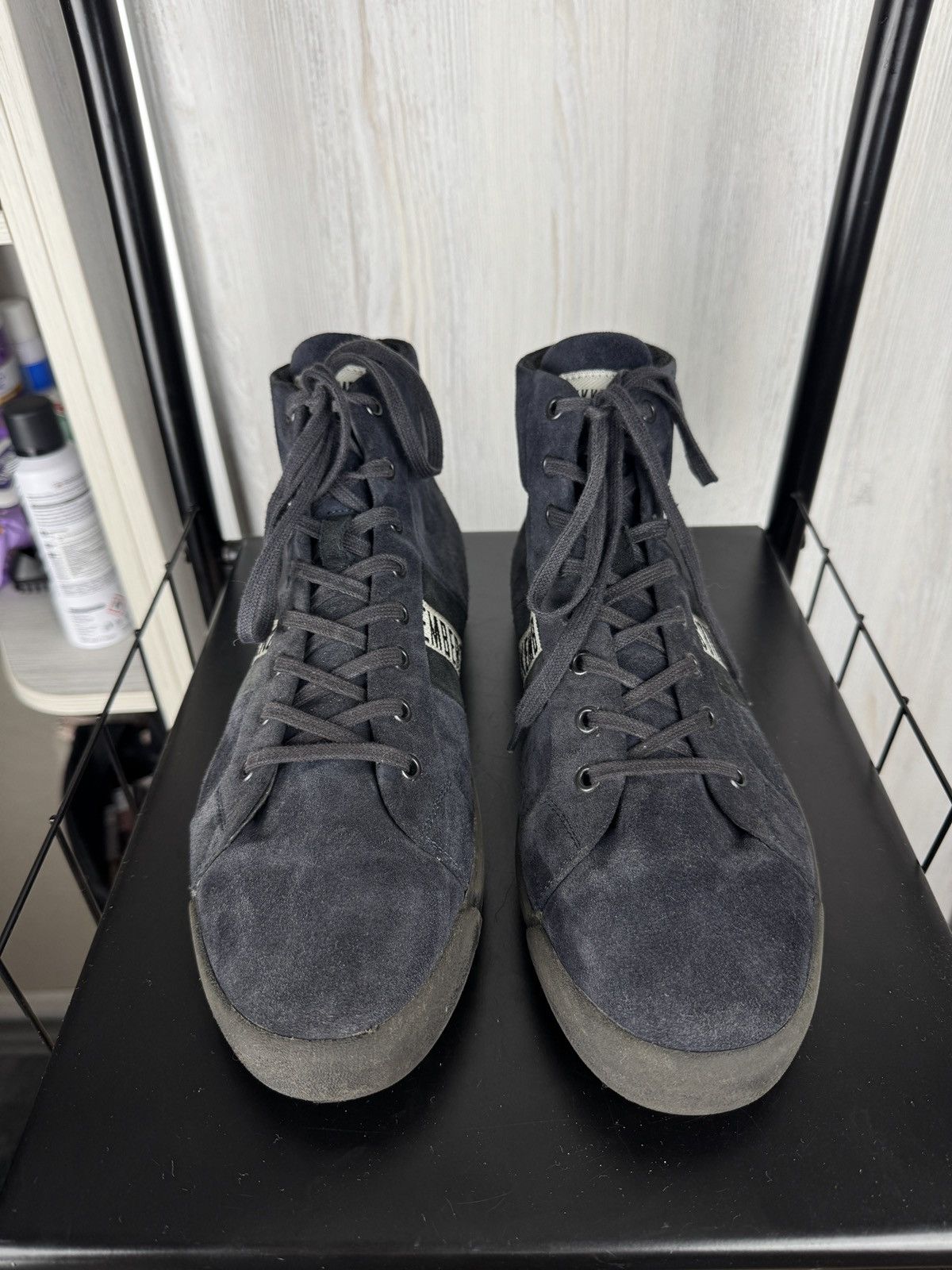 Dirk Bikkembergs Bikkembergs Campus navy blue suede hi-top sneakers size 42 Size US 9 / EU 42 - 6 Thumbnail