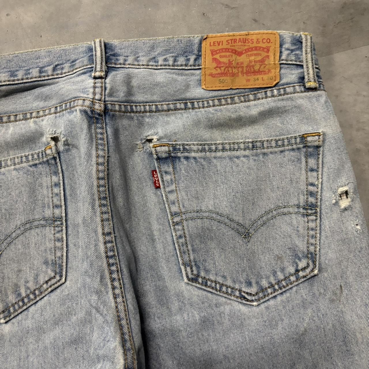 Japanese Brand × Levi's Crazy Vintage Y2K/2000s Grunge Light Wash Distressed Levis Denim Jeans! Size US 34 / EU 50 - 7 Thumbnail