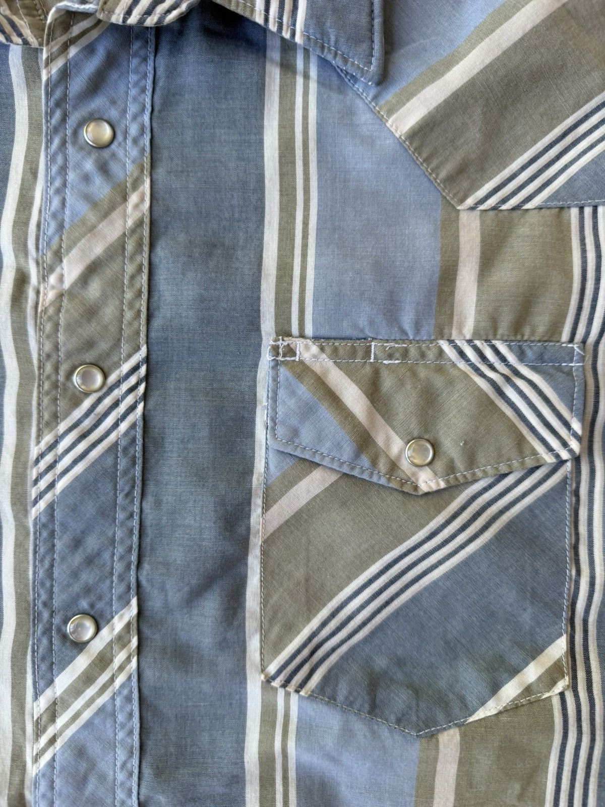 Wrangler 90s Wrangler Pearl Snap Short Sleeve Striped Button Up Size US XL / EU 56 / 4 - 4 Thumbnail