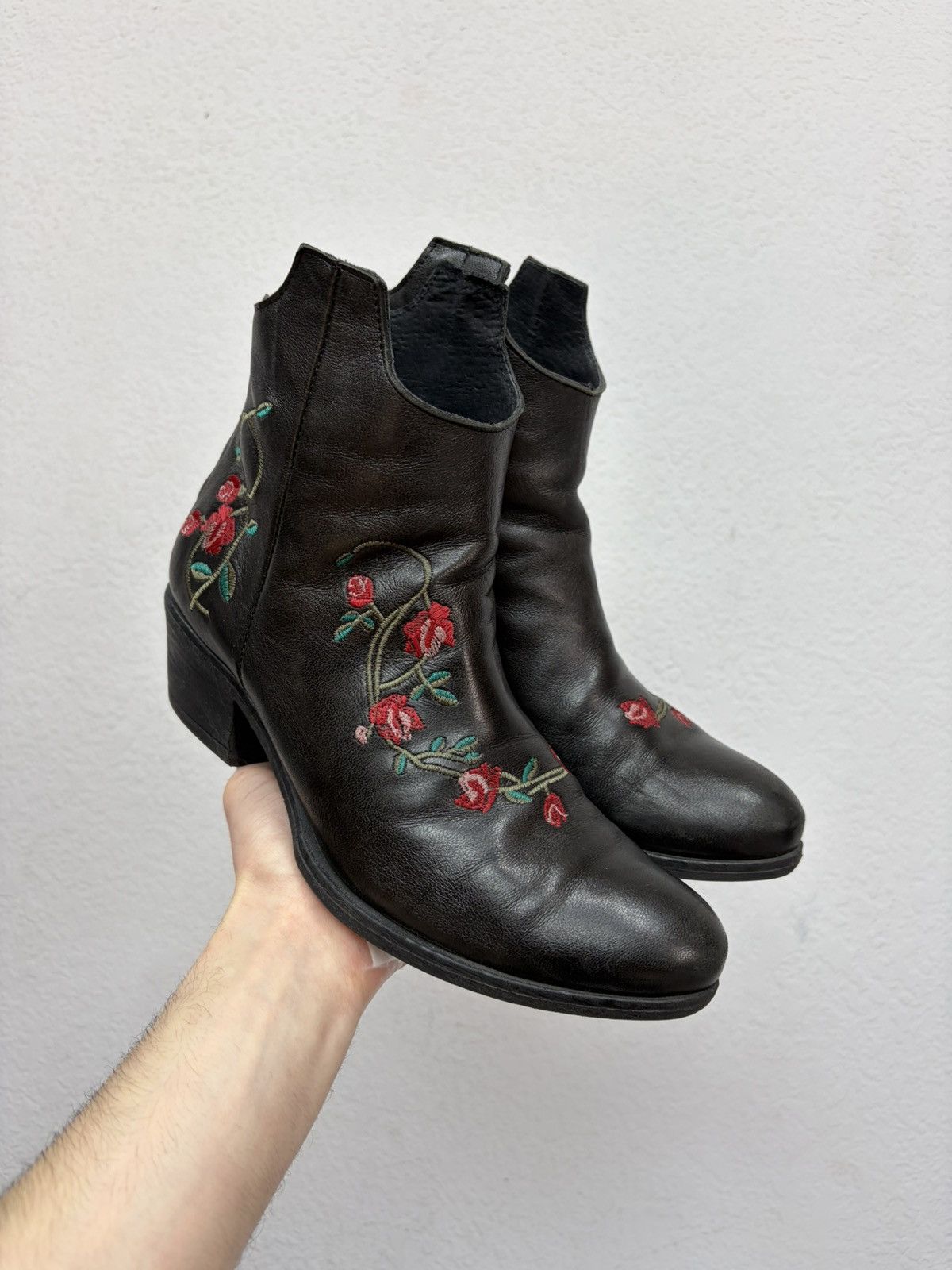 If Six Was Nine Vintage Italian AS 98 Rick Owens Style Leather Biker Boots Size US 8 / EU 41 - 10 Thumbnail