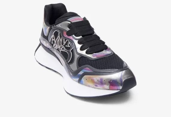 Alexander McQueen o1w1db10725 Sprint Runner in Black/Multi Size US 10 / EU 43 - 3 Thumbnail