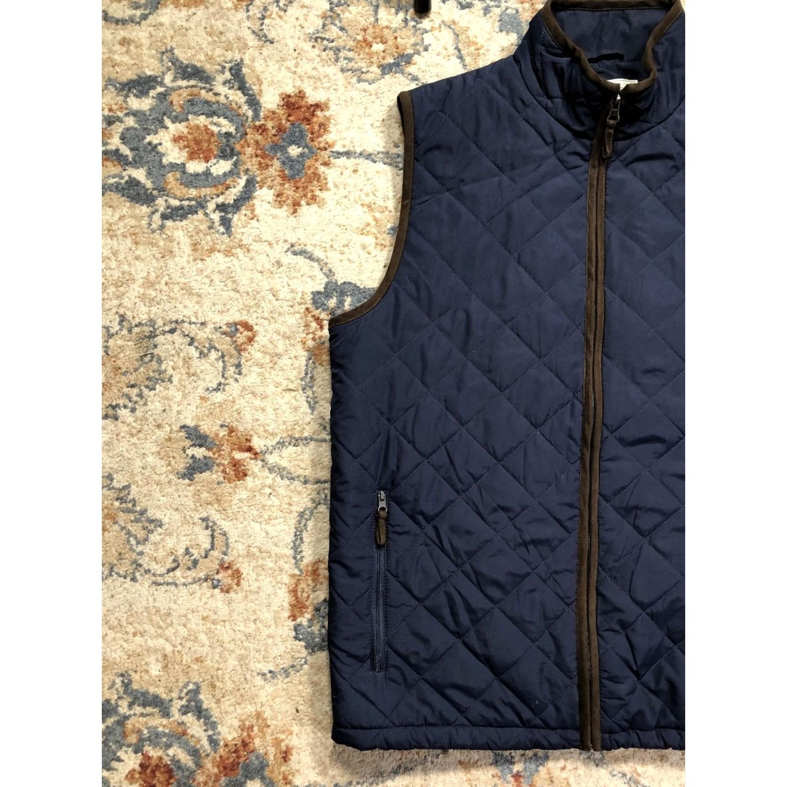 Vintage Field & Stream Vest Mens M Navy Quilted Full Zip Insulated Hiking Outdoor Regular Polyester Size US M / EU 48-50 / 2 - 3 Thumbnail