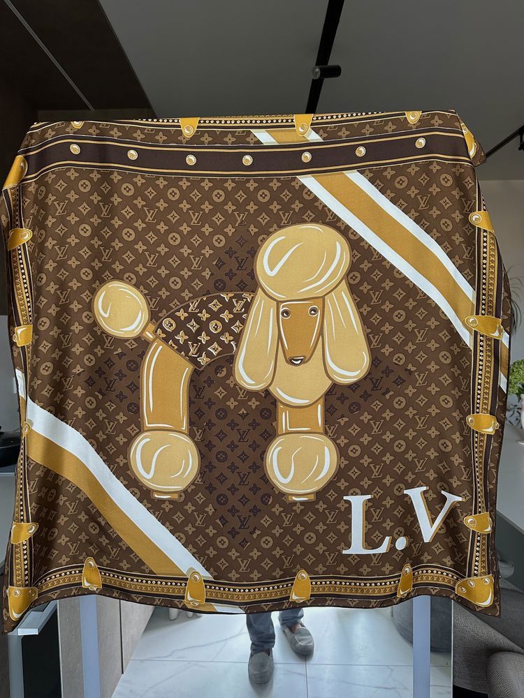 Louis Vuitton Louis Vuitton Silk Scarf Poodle Dog Handkerchief Size ONE SIZE - 1 Thumbnail