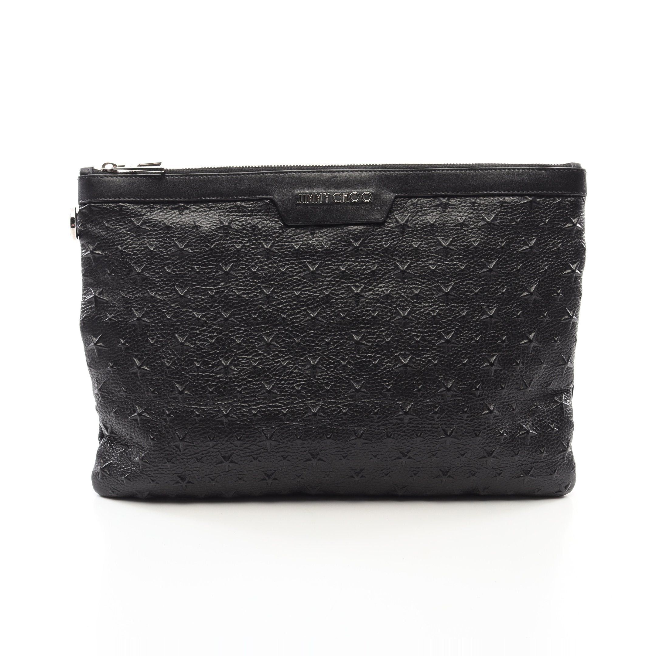 Jimmy Choo Jimmy Choo Derek Emg Star Emboss Clutch Bag Leather Black Size ONE SIZE - 1 Thumbnail