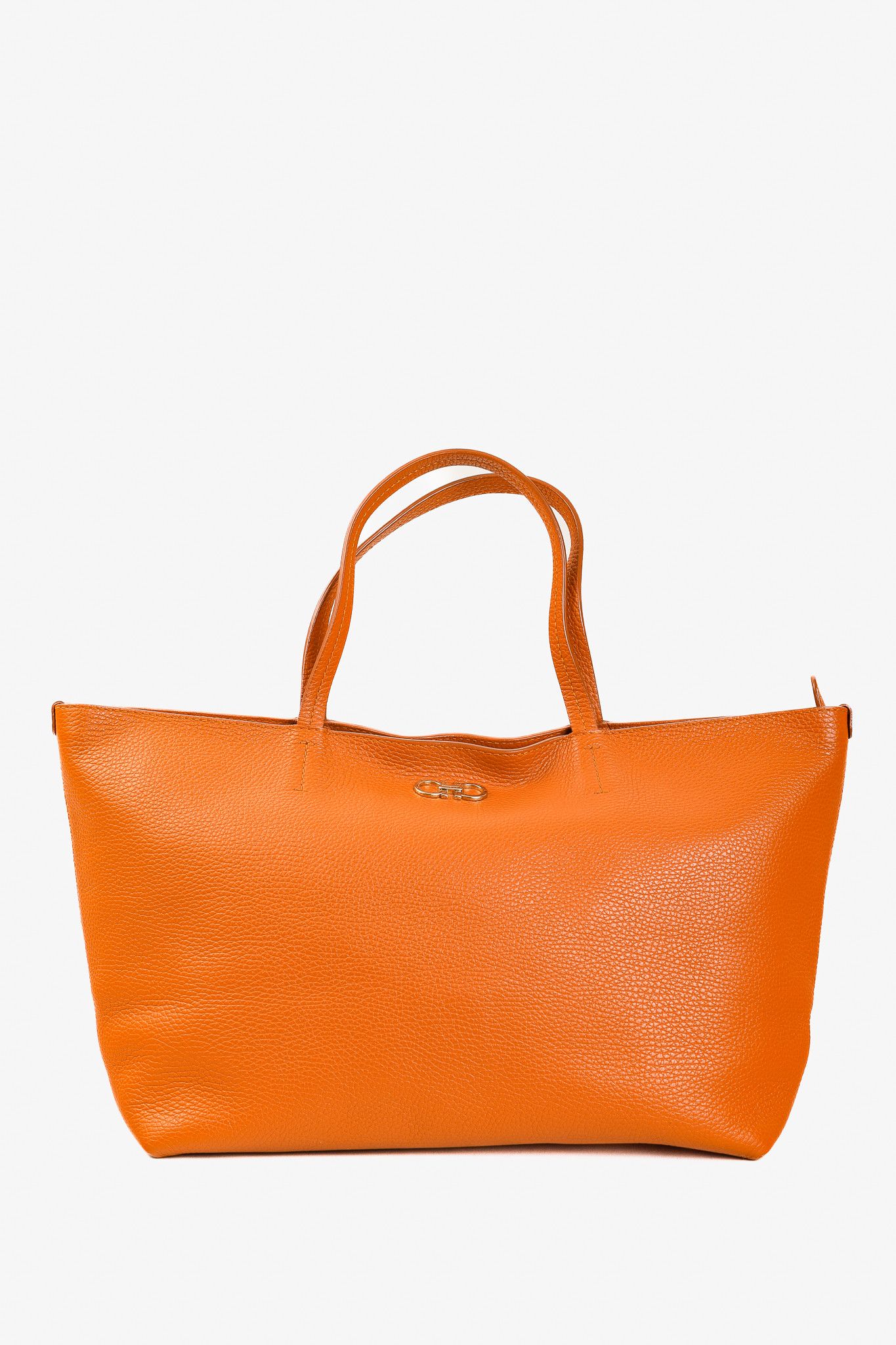 Salvatore Ferragamo Salvatore Ferragamo Bice Pebble Calf Gancini Shopper Tote Size ONE SIZE - 1 Thumbnail