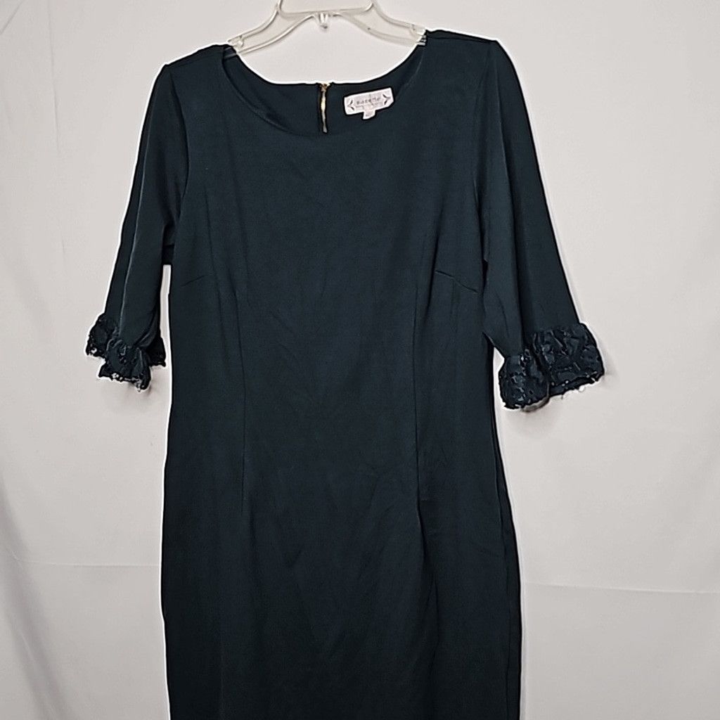 Nanette Lepore Nanette Lepore green 1/2 sleeve lace ruffle shift dress 14 Size XL / US 12-14 / IT 48-50 - 2 Thumbnail