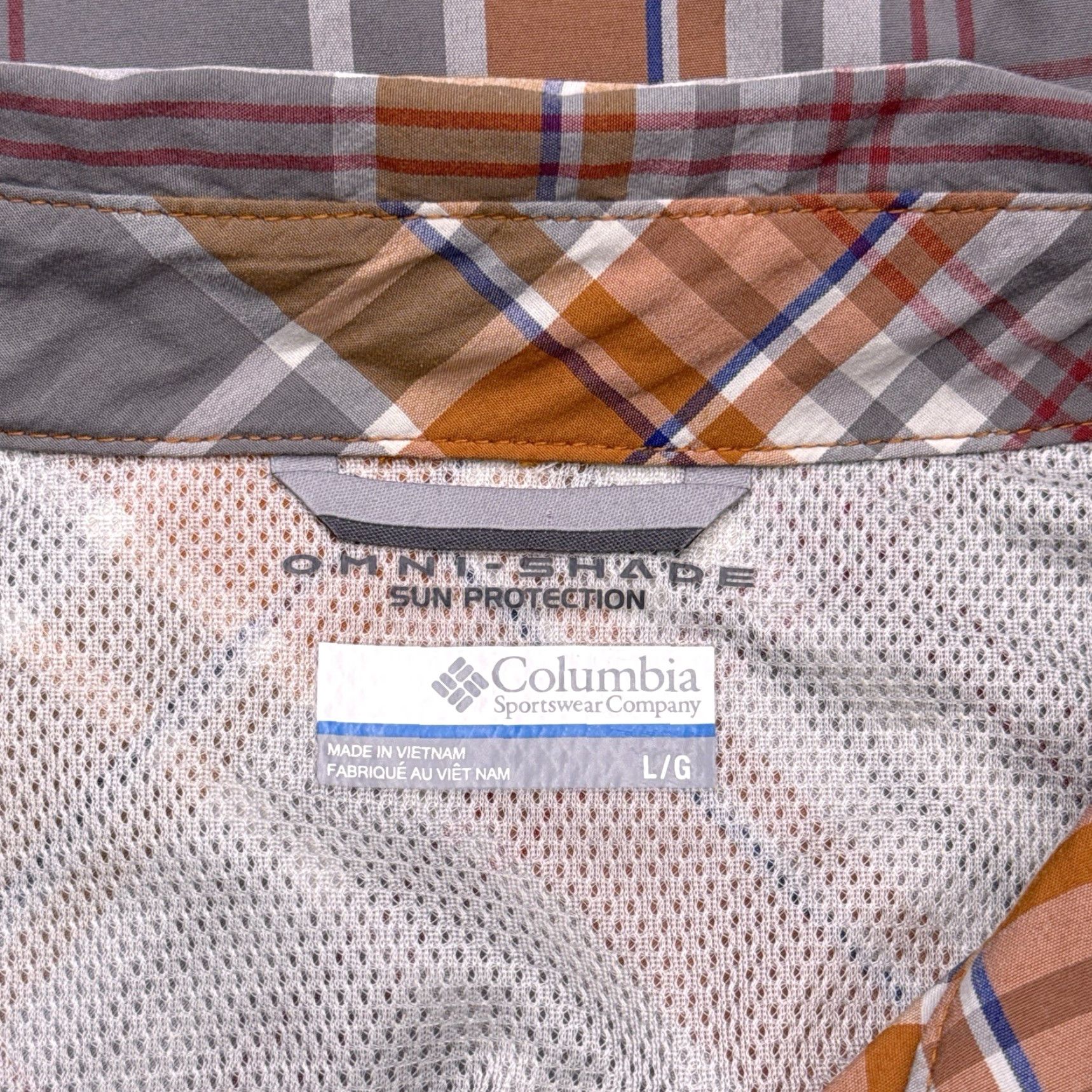 Vintage Columbia Omni Shade Shirt Mens XL Orange Plaid Button-Up Size US XL / EU 56 / 4 - 5 Thumbnail