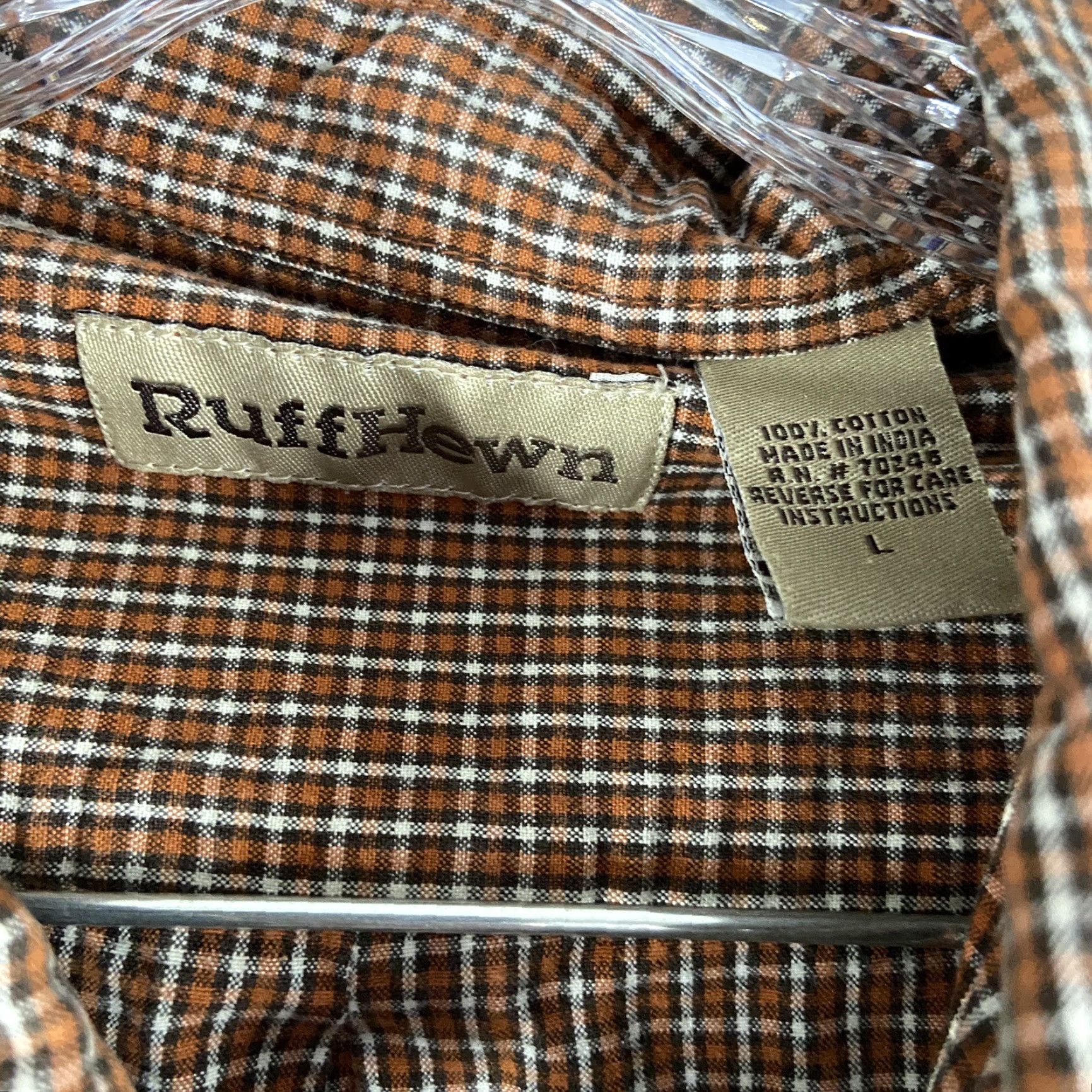 Vintage VINTAGE Ruff Hewn Button-Up Shirt Men's L Brown Plaid Long Sleeve Men L Brown Shirt Mens L Brown Plaid Size US L / EU 52-54 / 3 - 7 Thumbnail
