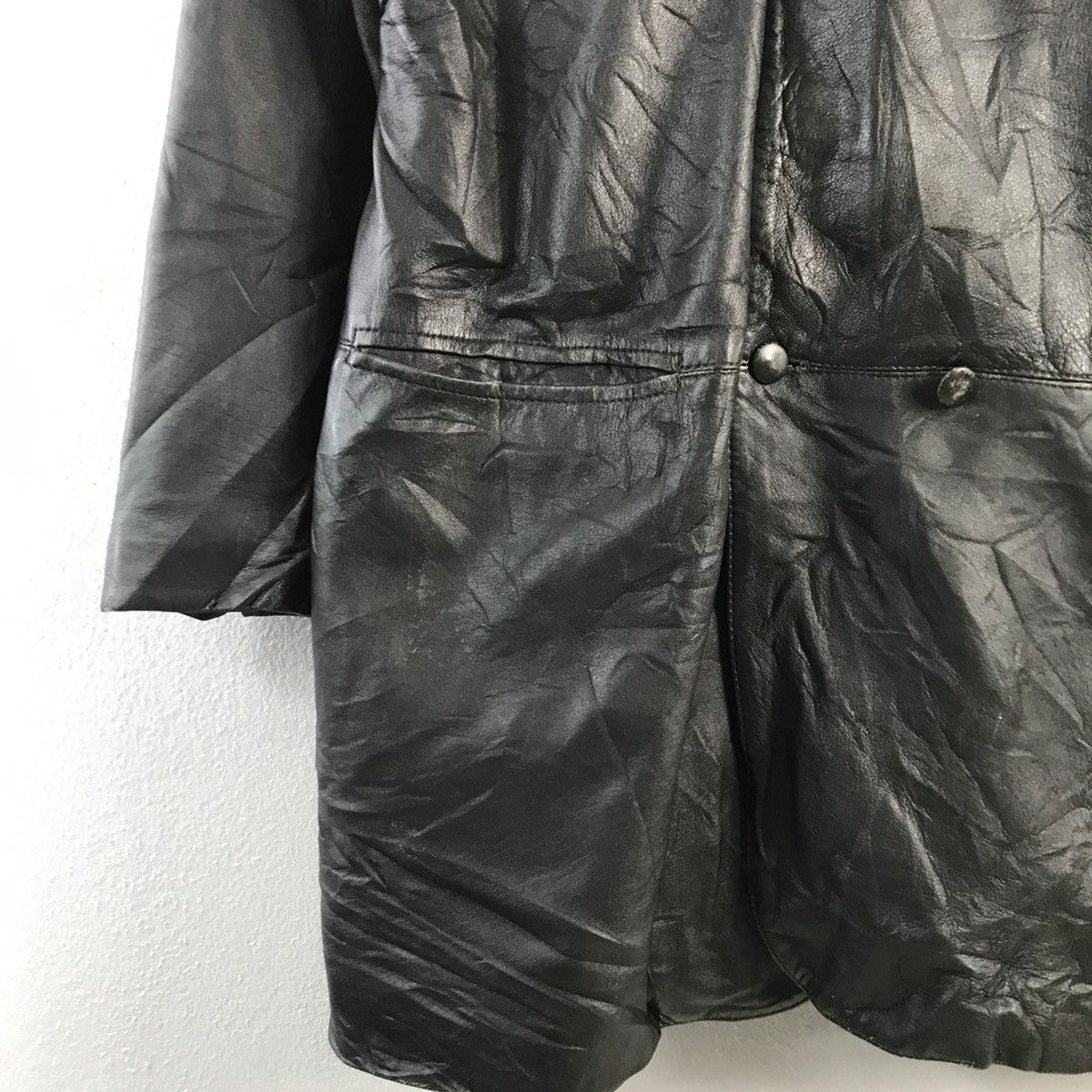 f*0様 HARAJUKU MOTHER LEATHER TRENCH COAT Vintage Harajuku Mother Leather Trench Coat Jacket