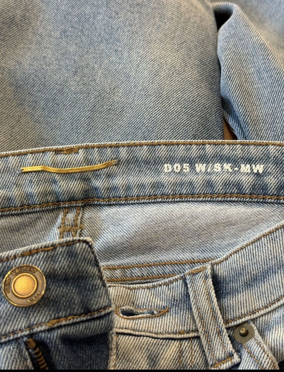 Saint Laurent Paris Saint Laurent Blue Distressed Denim Frayed Skinny Jeans Size 25" / US 0 / IT 36 - 5 Thumbnail