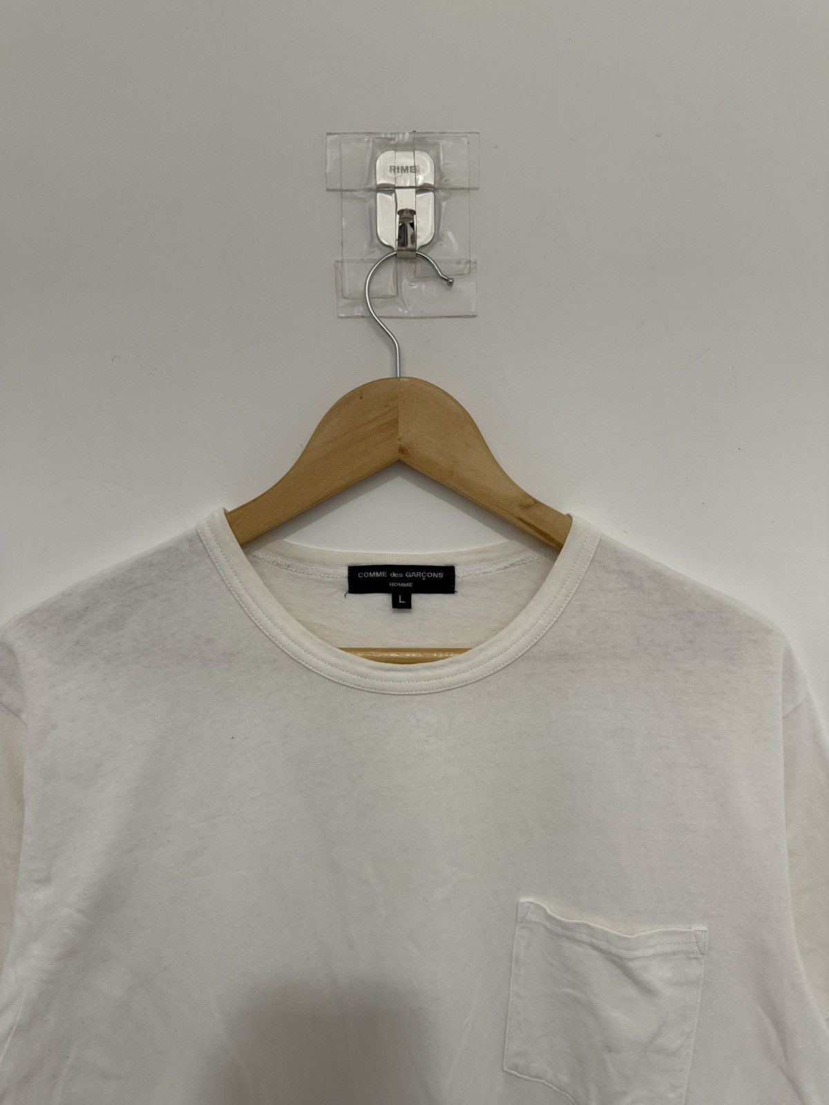 Comme des Garcons Homme Vintage Comme Des Garcons Homme White Pocket Tee Shirt Size US L / EU 52-54 / 3 - 3 Thumbnail